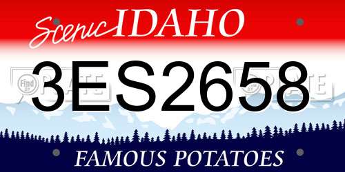 3ES2658 Idaho License Plate