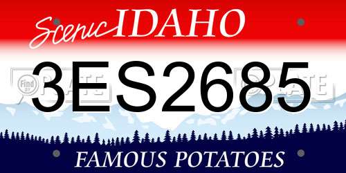 3ES2685 Idaho License Plate