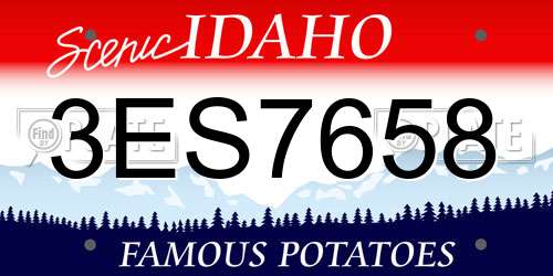 3ES7658 Idaho License Plate