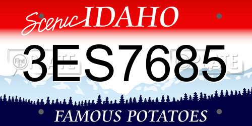 3ES7685 Idaho License Plate