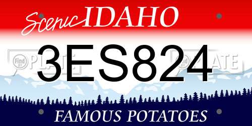 3ES824 Idaho License Plate