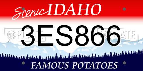 3ES866 Idaho License Plate