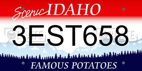 3EST658 Idaho License Plate