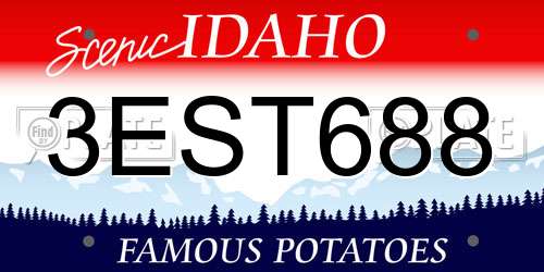 3EST688 Idaho License Plate
