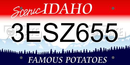 3ESZ655 Idaho License Plate