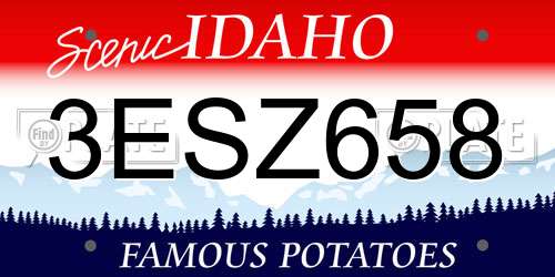 3ESZ658 Idaho License Plate
