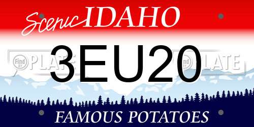 3EU20 Idaho License Plate