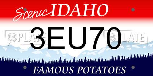 3EU70 Idaho License Plate