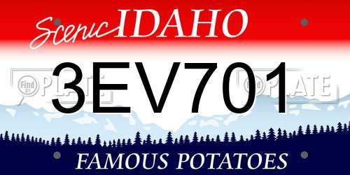 3EV701 Idaho License Plate
