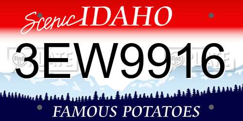 3EW9916 Idaho License Plate