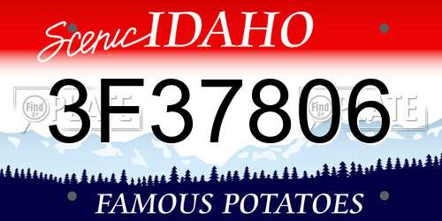3F37806 Idaho License Plate
