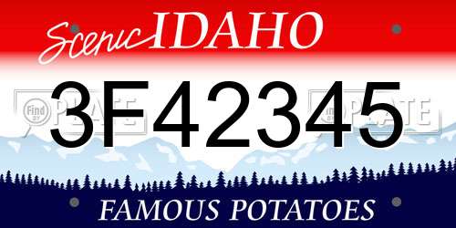 3F42345 Idaho License Plate