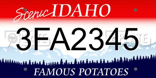 3FA2345 Idaho License Plate