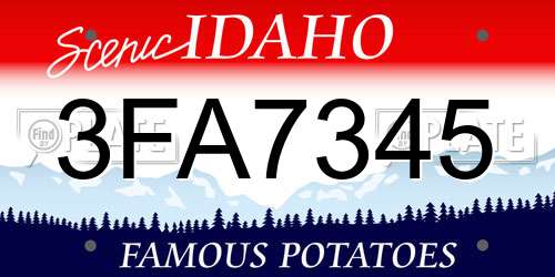 3FA7345 Idaho License Plate