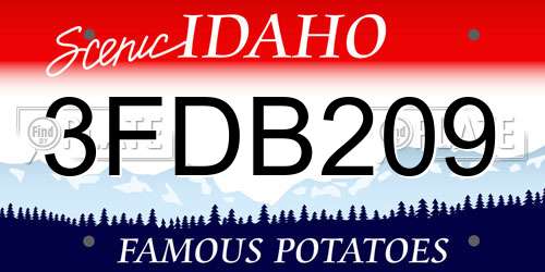3FDB209 Idaho License Plate