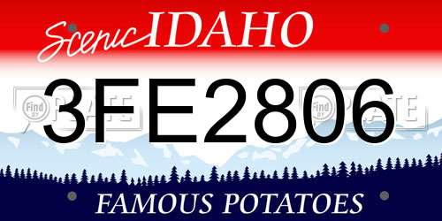 3FE2806 Idaho License Plate