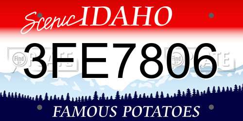 3FE7806 Idaho License Plate