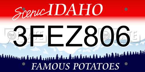 3FEZ806 Idaho License Plate