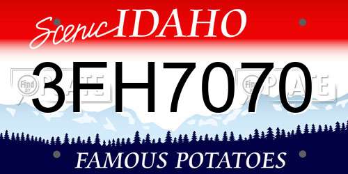 3FH7070 Idaho License Plate