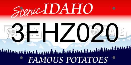 3FHZ020 Idaho License Plate