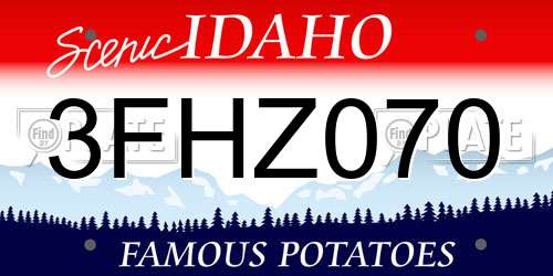 3FHZ070 Idaho License Plate