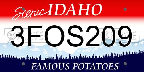 3FOS209 Idaho License Plate