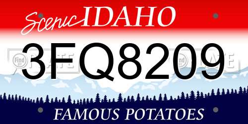 3FQ8209 Idaho License Plate