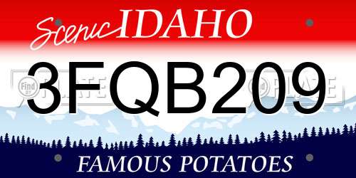 3FQB209 Idaho License Plate