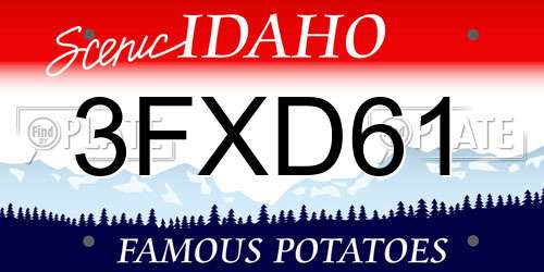 3FXD61 Idaho License Plate