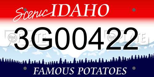 3G00422 Idaho License Plate