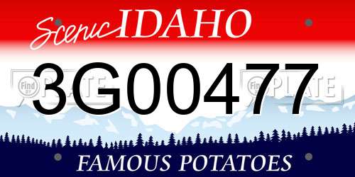 3G00477 Idaho License Plate