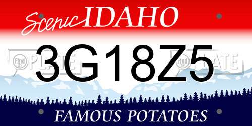 3G18Z5 Idaho License Plate
