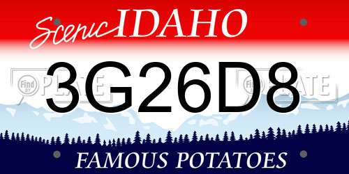 3G26D8 Idaho License Plate