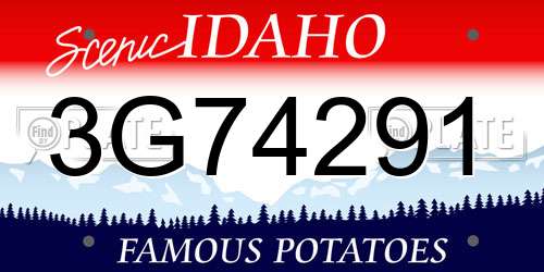 3G74291 Idaho License Plate