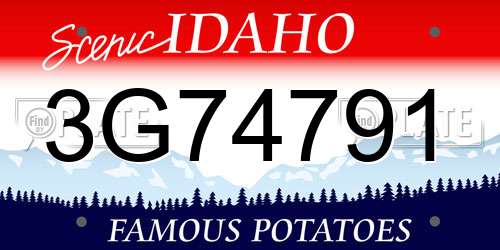 3G74791 Idaho License Plate