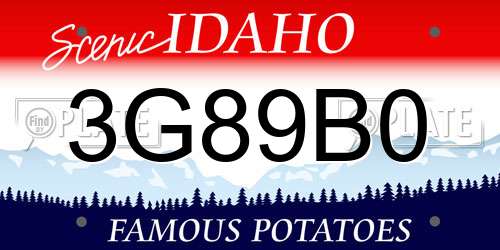 3G89B0 Idaho License Plate