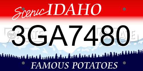 3GA7480 Idaho License Plate