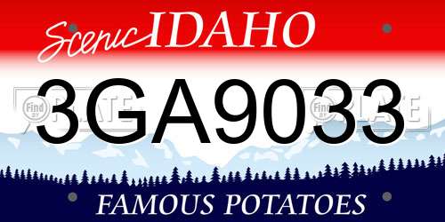 3GA9033 Idaho License Plate