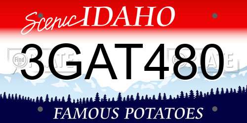3GAT480 Idaho License Plate