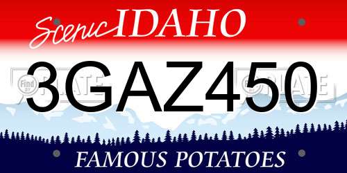 3GAZ450 Idaho License Plate