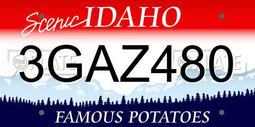 3GAZ480 Idaho License Plate