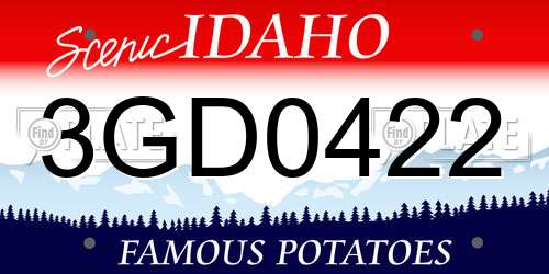 3GD0422 Idaho License Plate