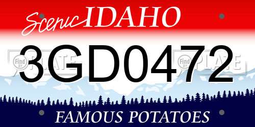 3GD0472 Idaho License Plate