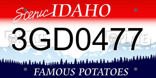 3GD0477 Idaho License Plate