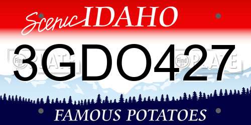 3GDO427 Idaho License Plate