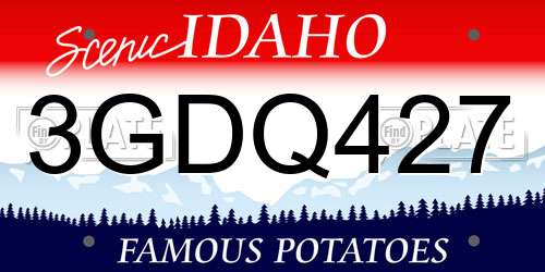 3GDQ427 Idaho License Plate