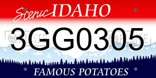 3GG0305 Idaho License Plate