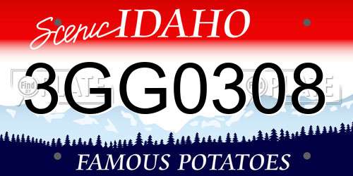 3GG0308 Idaho License Plate