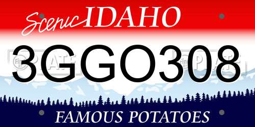 3GGO308 Idaho License Plate