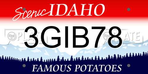 3GIB78 Idaho License Plate